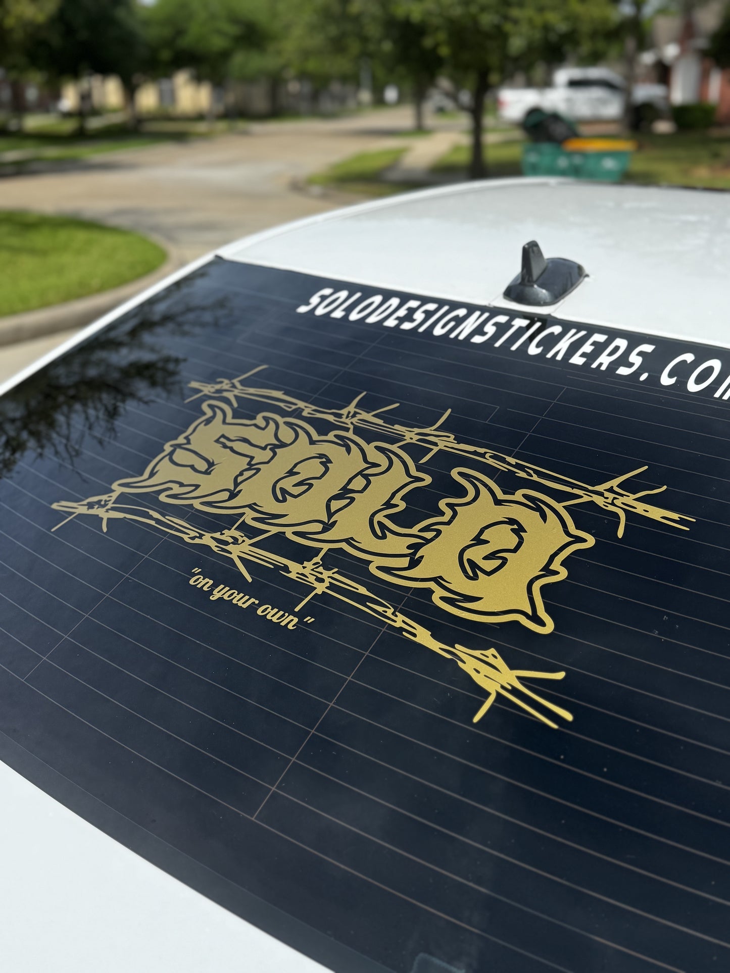 Barbed Wire Solo Car Banner / Decal