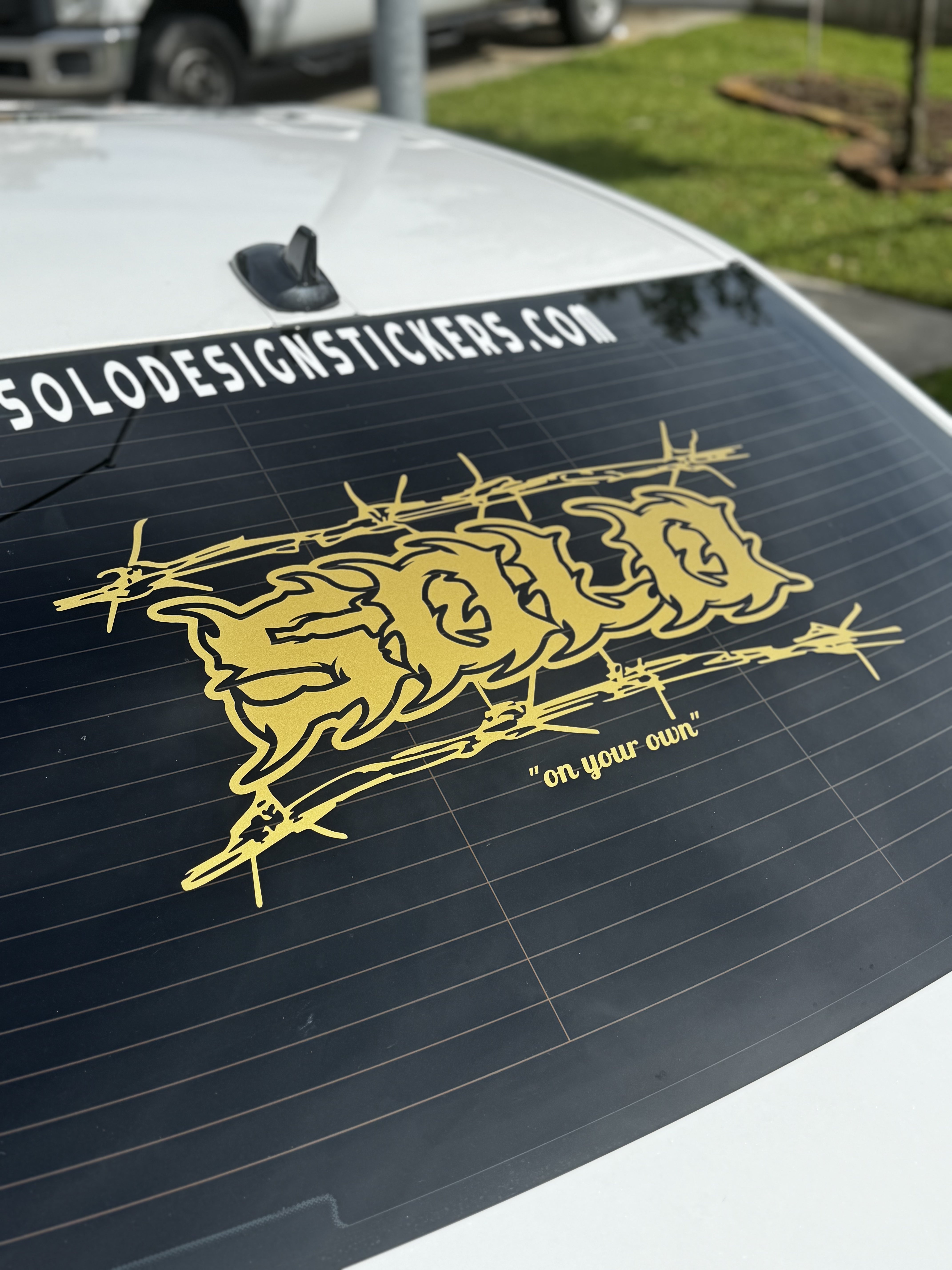 Barbed Wire Solo Car Banner / Decal – Solo Design Stickers