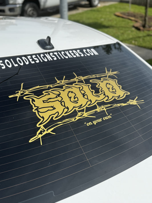 Barbed Wire Solo Car Banner / Decal