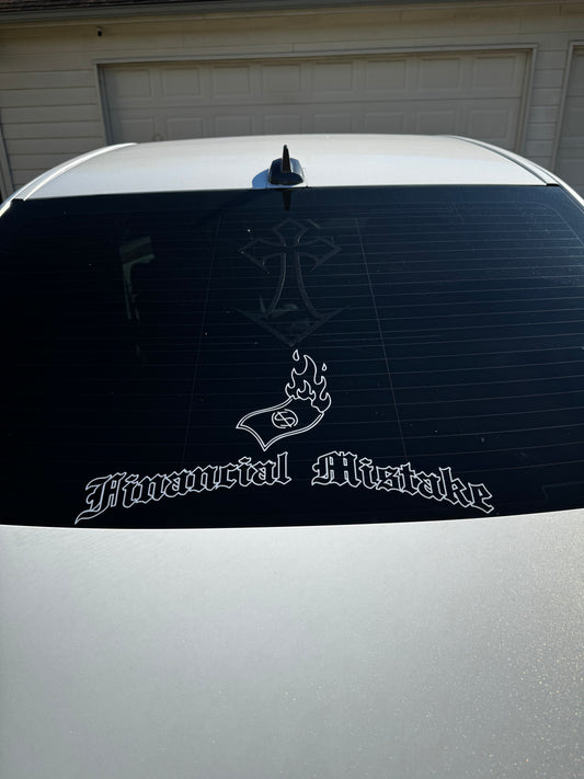 Financial Mistake Car Banner Sticker